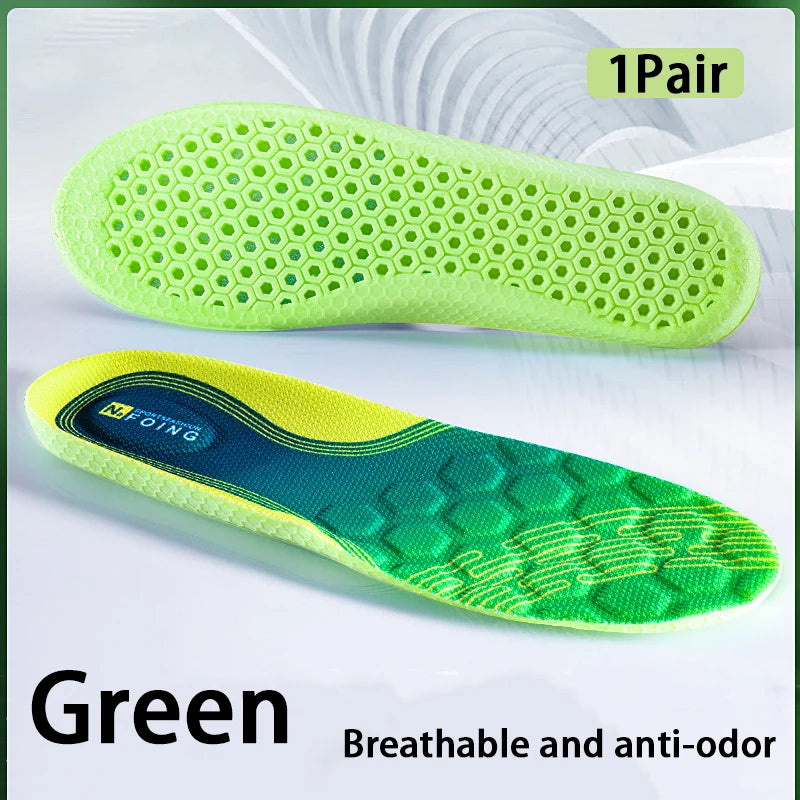 1 Pair of Breathable Anti-Odor Shoe Insoles sneakers Insole Soft Shock Absorbing Sole Outdoor Sports Running Shoe Insoles