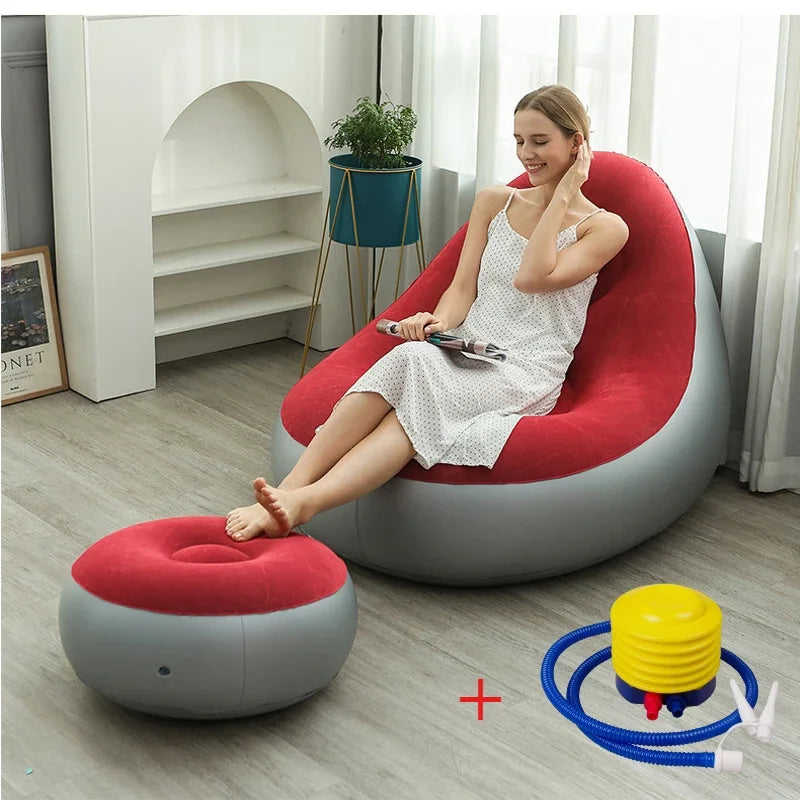 Inflatable Velvet Lounge Sofa Relax in style with the Inflatable Velvet Lounge Sofa – perfect for indoor and outdoor comfort.