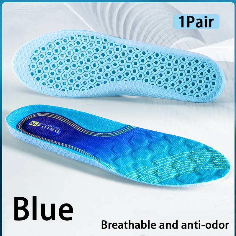 1 Pair of Breathable Anti-Odor Shoe Insoles sneakers Insole Soft Shock Absorbing Sole Outdoor Sports Running Shoe Insoles