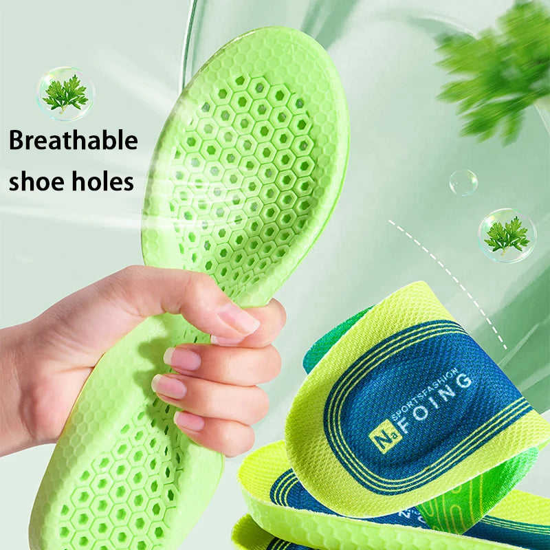 1 Pair of Breathable Anti-Odor Shoe Insoles sneakers Insole Soft Shock Absorbing Sole Outdoor Sports Running Shoe Insoles