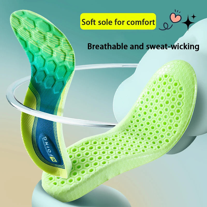 1 Pair of Breathable Anti-Odor Shoe Insoles sneakers Insole Soft Shock Absorbing Sole Outdoor Sports Running Shoe Insoles