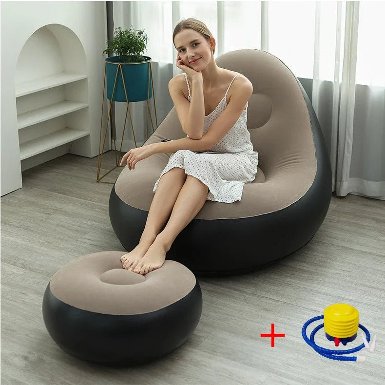 Inflatable Velvet Lounge Sofa Relax in style with the Inflatable Velvet Lounge Sofa – perfect for indoor and outdoor comfort.