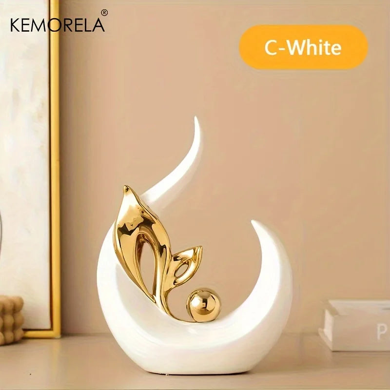 Abstract Ceramic Statue Modern Luxury Living Room Home Decor Accessories Office Decoration Desk Souvenirs Crafts Gifts