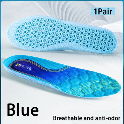 1 Pair of Breathable Anti-Odor Shoe Insoles sneakers Insole Soft Shock Absorbing Sole Outdoor Sports Running Shoe Insoles